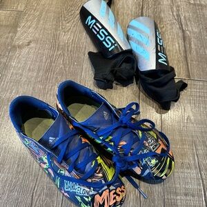 Adidas Kids Messi Graphic Sneakers - Blue and Black